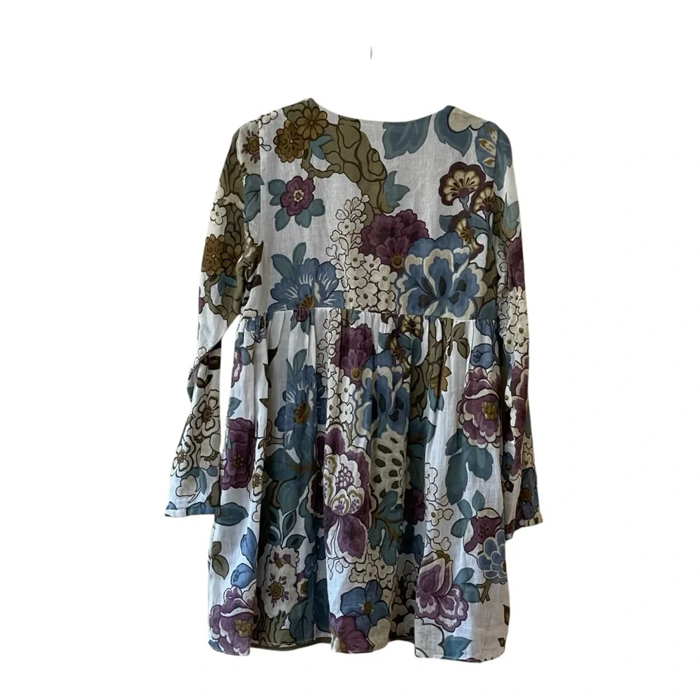 Zara‎ Trafaluc Collection Boho Floral Mini Tunic Dress - Picture 3 of 14